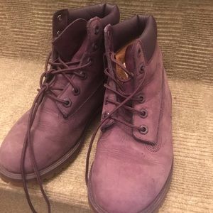 Purple suede timberlands
